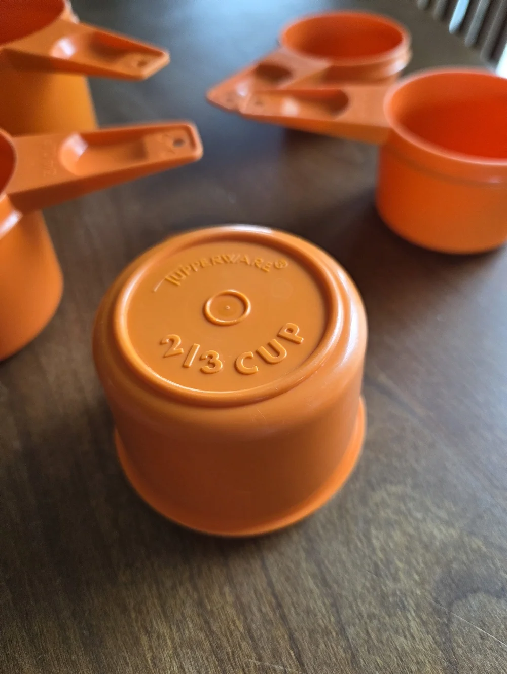 Vintage 70s Tupperware Burnt Orange Measuring Cups